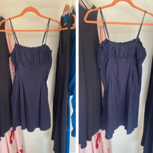 Anthropologie Navy Pleated Dress - Picture 3 of 3